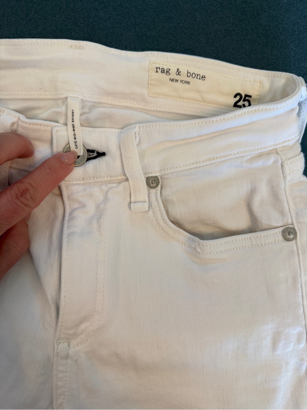 rag & bone Cate Mid-Rise Skinny Jeans White Size 25